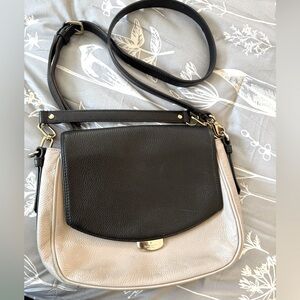 Kate Spade Black and Cream Leather Shoulder Bag